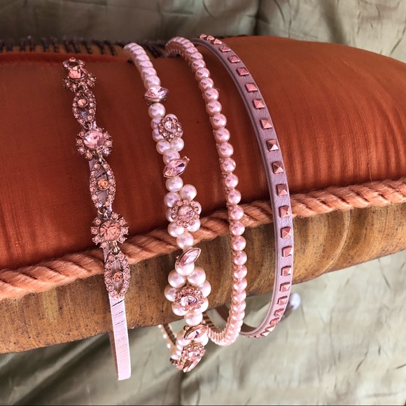 Bundle of 4 Pearl and Jewel Embellished Headbands - Picture 4 of 10